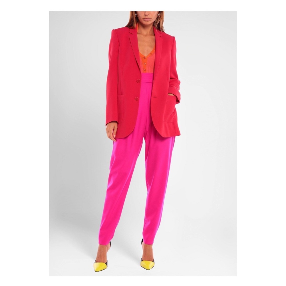 New! Rare RED VALENTINO Single-Breasted Long Blazer in Fuchsia - Picture 2 of 13